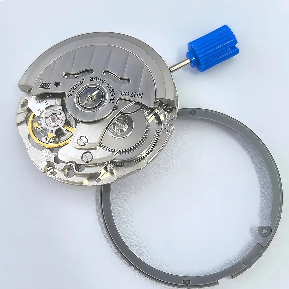 حركة NH70 NH70a آلية يابانية الصنع 24 جوهرة ، ساعة ميكانيكية هيكل عظمي ترقية أجزاء ساعة أوتوماتيكية وزارة الدفاع