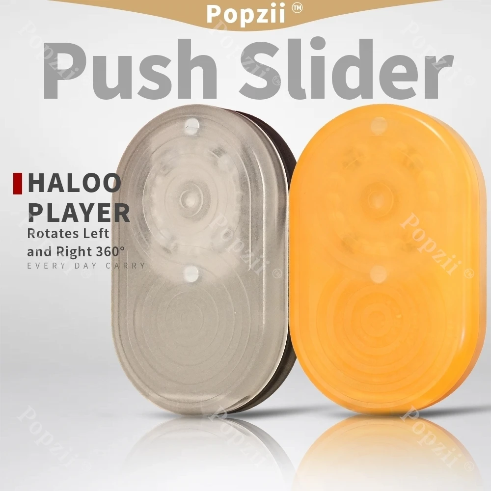 HALOO PLAYER PMMA EDC lumineux rotation gauche et droite 360 °   Curseur de poussée mécanique, jouet de agitation, jouets d'anxiété au bureau