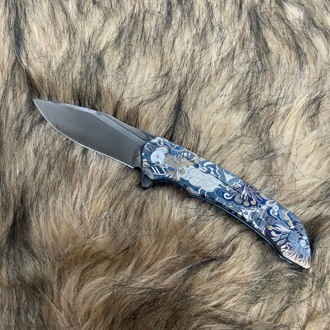 Delta Desert Wolf CPM-S125V Folding Knife Lindsay TC4 titanium Handle  Outdoor Camping Hiking EDC Survival Tool Collection Gift