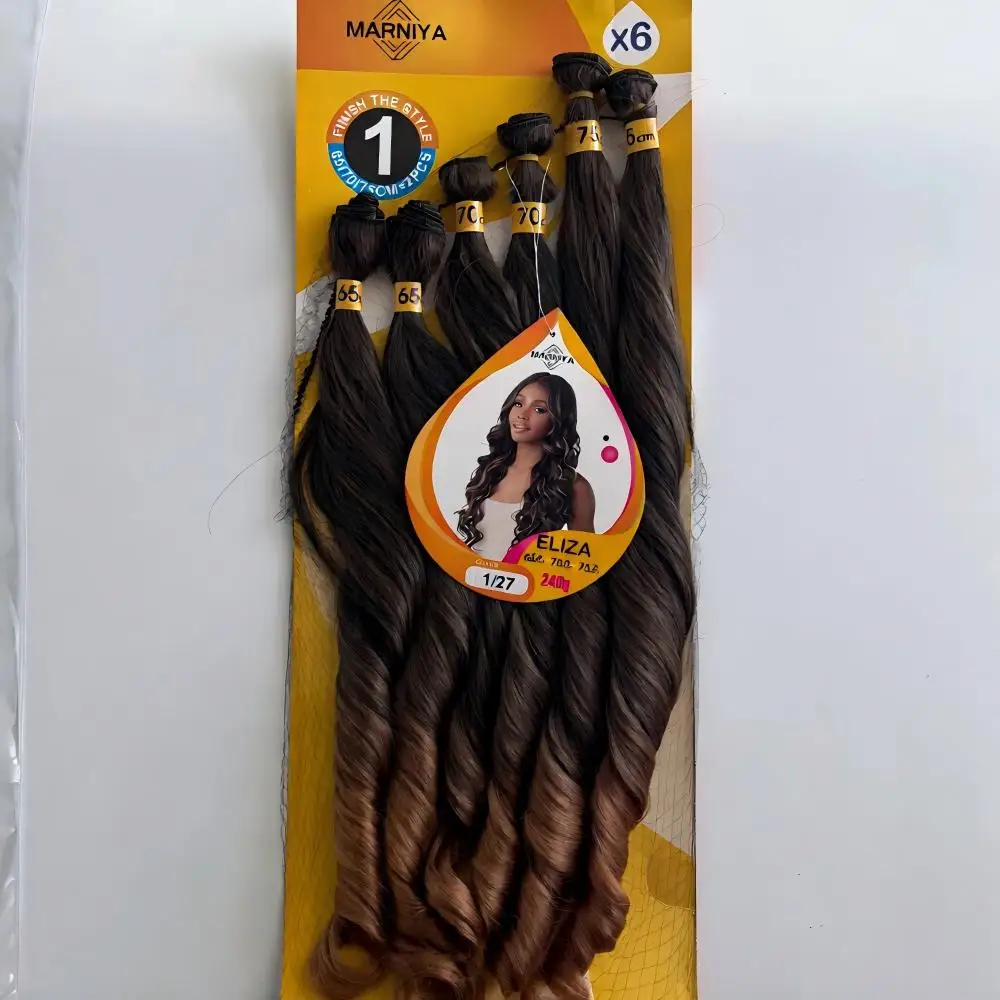 ELIZA French Curl Braid 6 Bundles 240g, Pre-Curled Loose Wave Ends, 65/70/75cm, Crochet Braids Box Braids
