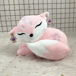 20cm Game Genshin Impact Yae Miko Fox Plush Dolls Cosplay Props Kawaii Pink Toys Ornaments Birthday Gifts