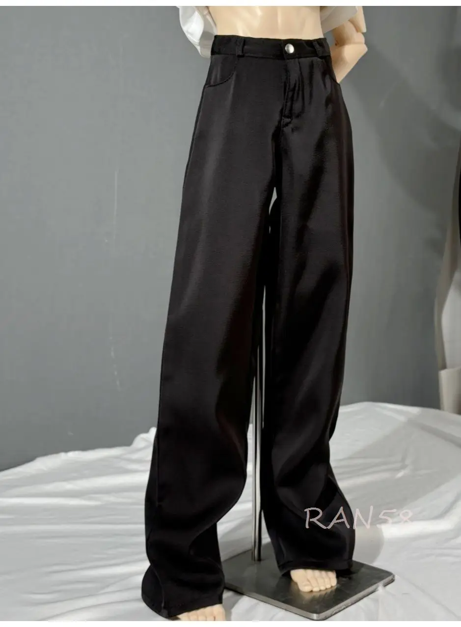 

BJD doll Pants Loose Black Thick Floor Pants 4-point Senior 73 ID75 77 Uncle Black Daily Dressing Pants Male