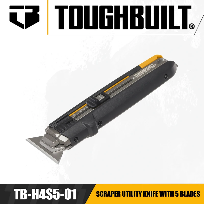 TOUGHBUILT TB-H4S5-01 pengikis pisau utilitas dengan 5 pisau tangan alat