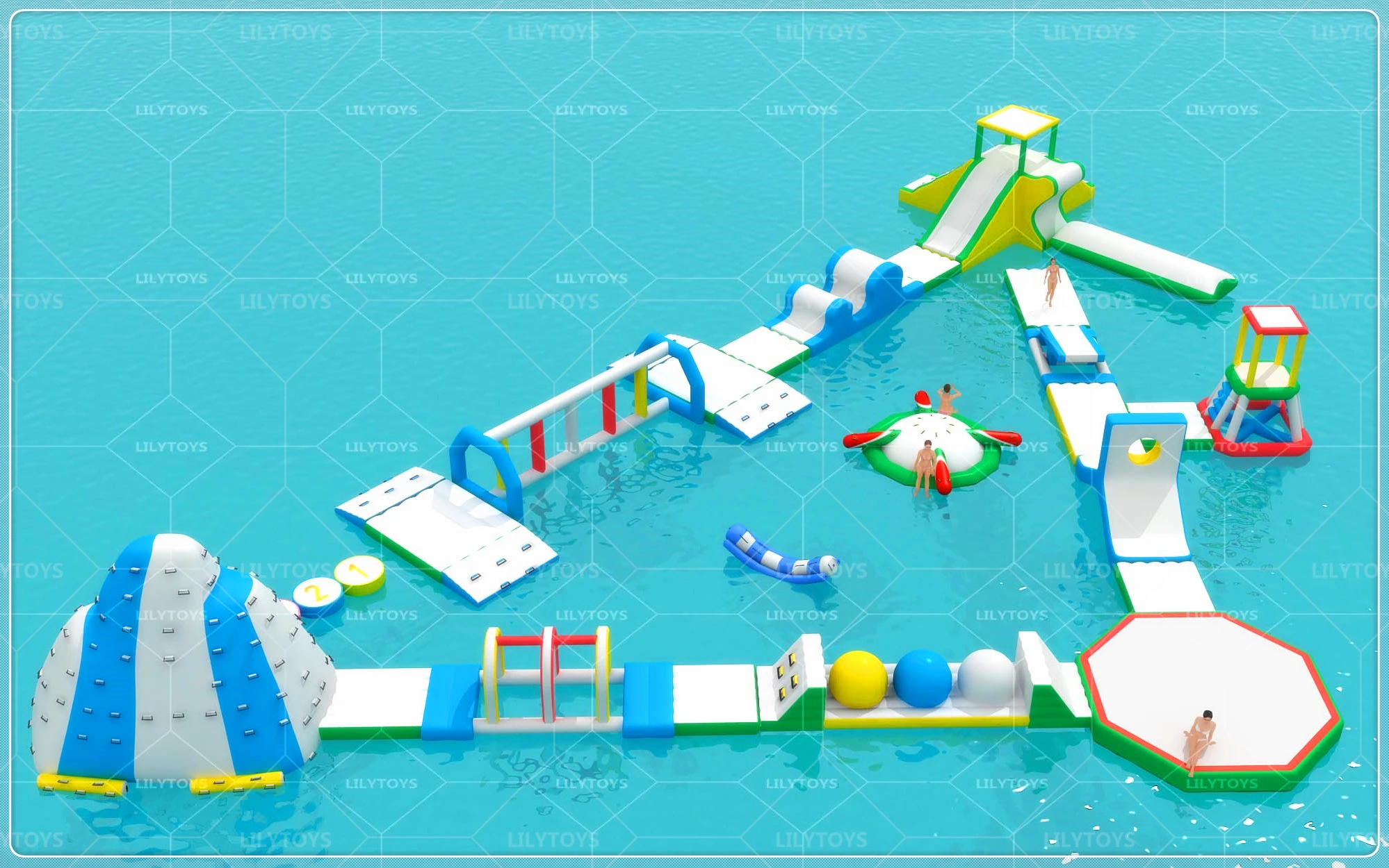 Floating Aqua Park Modular Water Playground for Resort Lake Family Fun Project Factory Direct Supply