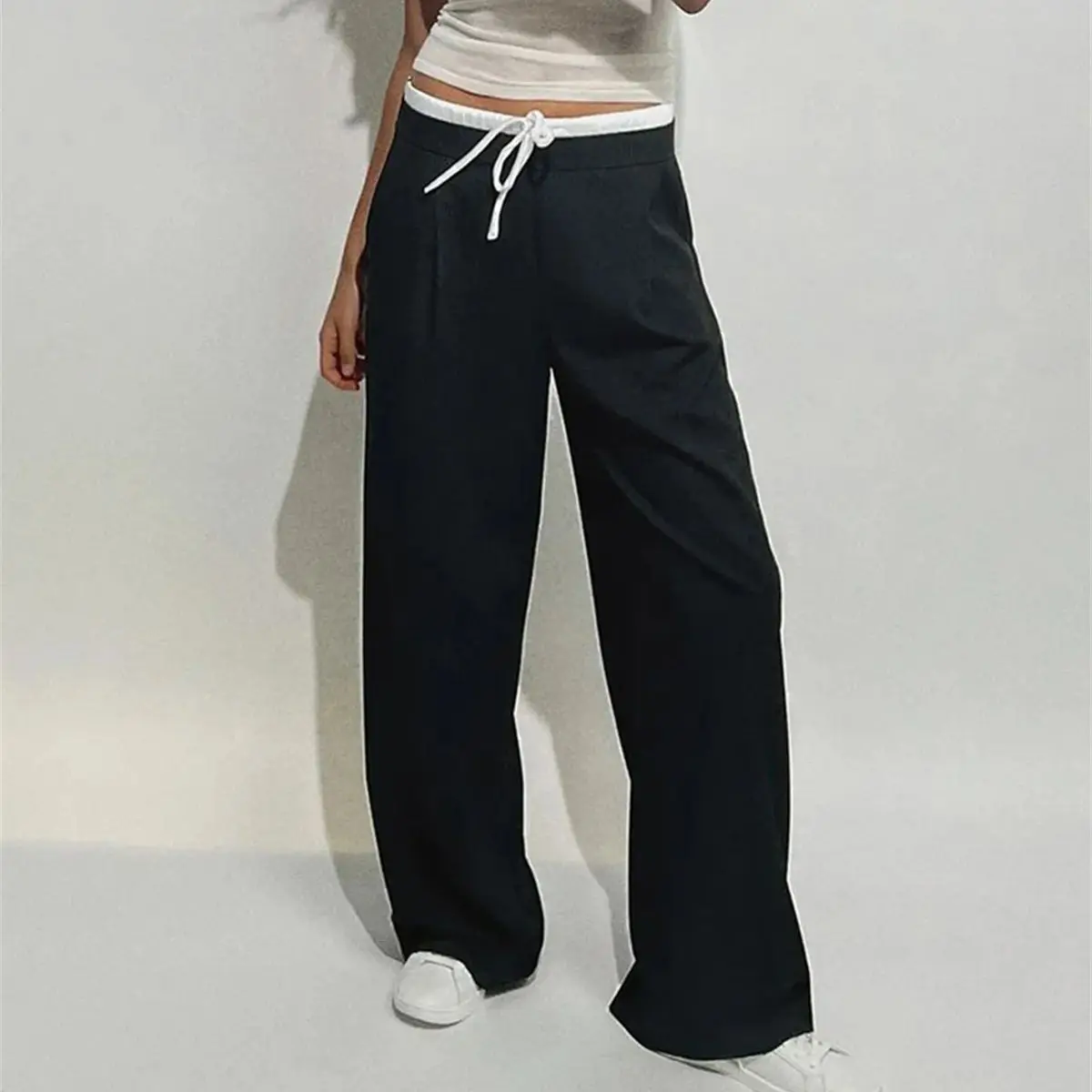 Fashion Straight Women Pants 2024 Autumn Winter New Product Trousers Fashion Elegant Designer Pant Wide Leg High Waist Britches