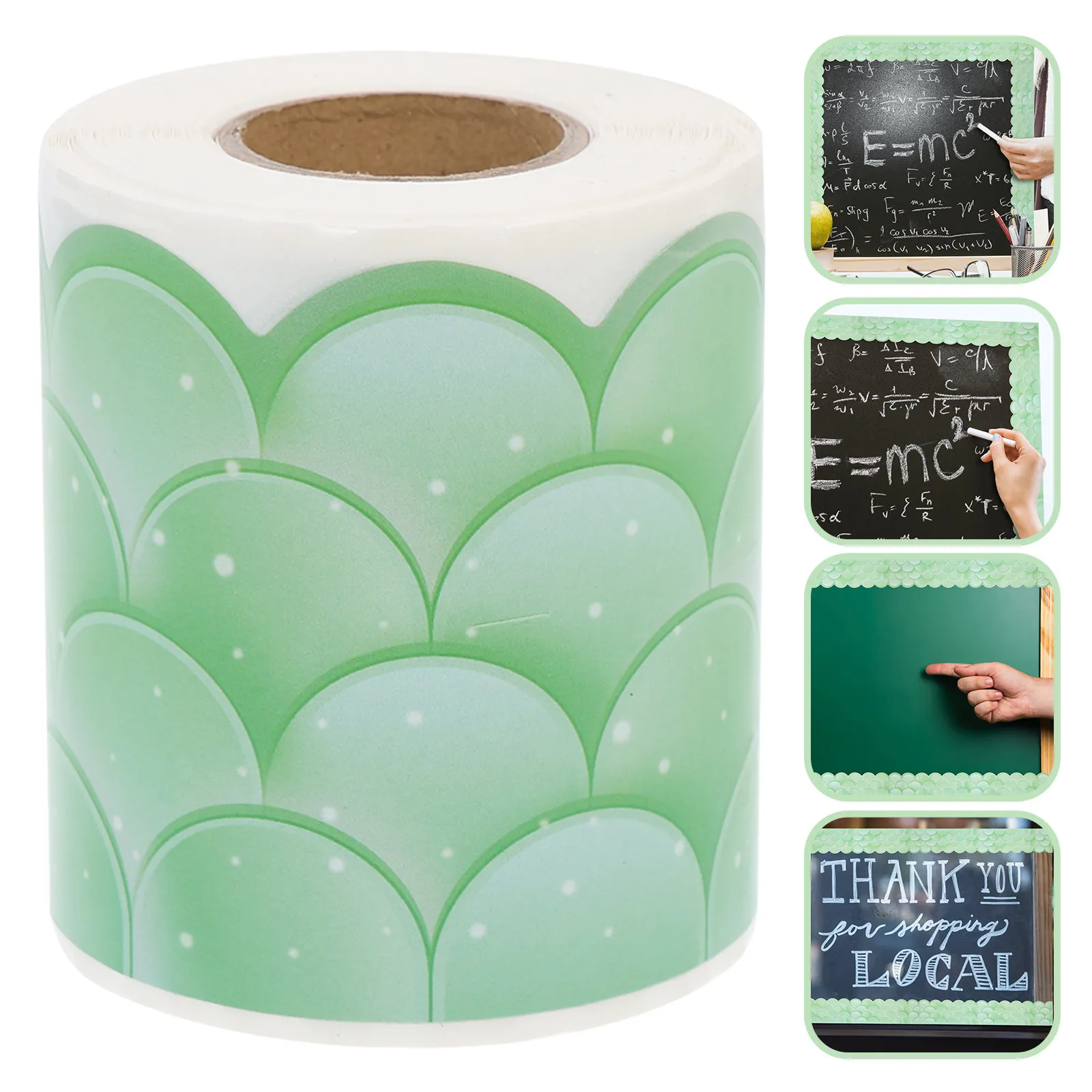 

1 Roll Round Wavy Border Sticker Reusable Chalkboard Decal for Classroom Board Wall Bulletin Board Craft Decoration Design