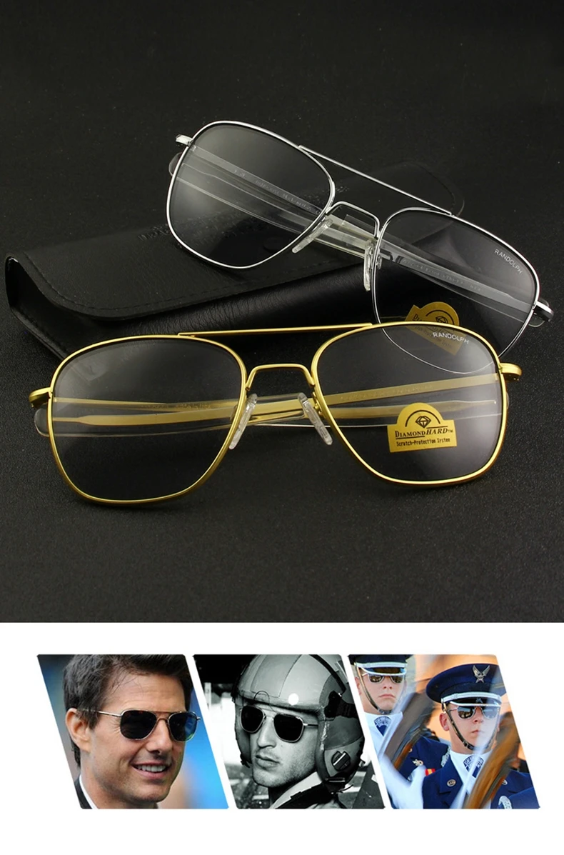 RE Sonnenbrille Mann Amerikanische Armee Militär Luftfahrt Pilot Sonnenbrille Gradienten Objektiv Frau Luxus Marke Vintage Titan Rahmen – Detail 7