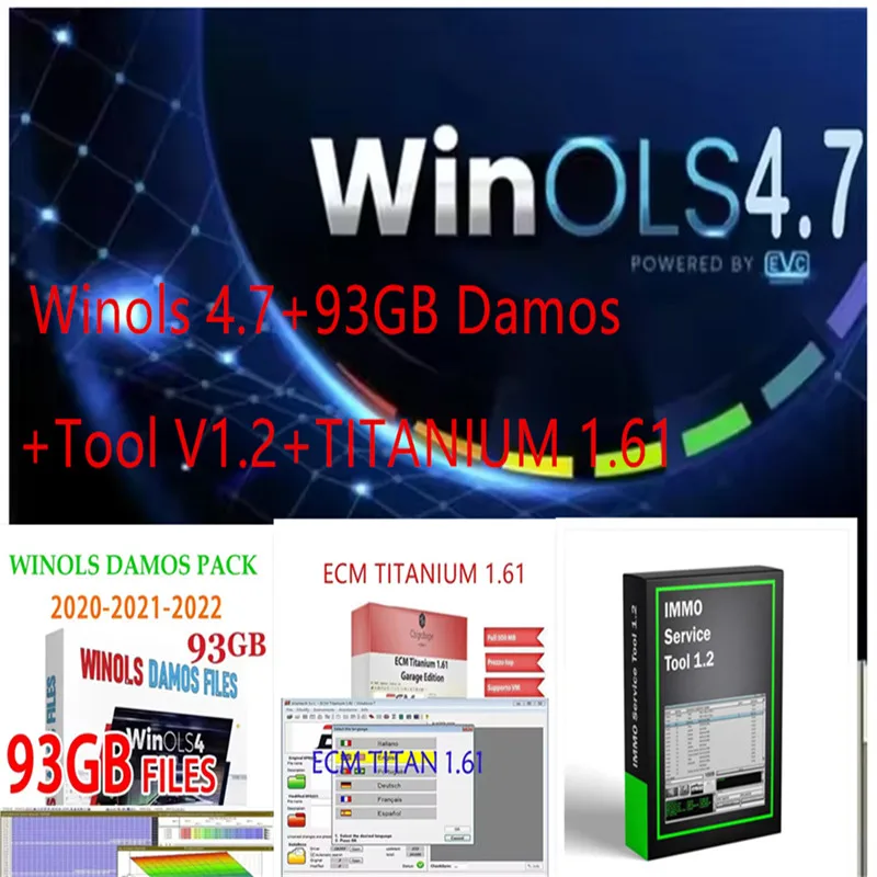 أداة Winols 4.7 المنشط الكامل لنظام التشغيل Windows 7 10 11 لا حاجة إلى Vmware متعدد اللغات + 2021 Damos + ECM TITANIUM + أداة خدمة IMMO