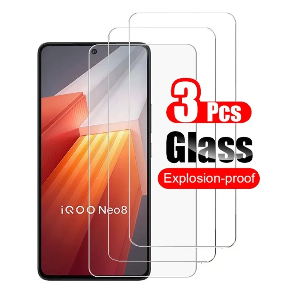 3Pcs Tempered Glass For vivo iQOO Neo8 Neo 8 Pro Z9 Z9x Z8 Z8x Z7s Z7x Screen Protector Protective Display Shield Film 10H Clear