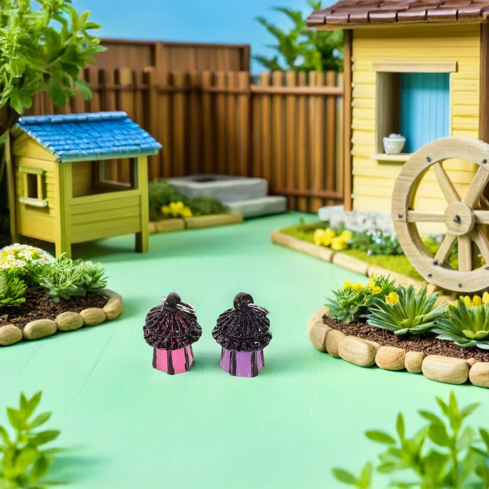 14Pcs Mini Luminous Garden Ornaments Resin Tiny Glow in Dark Lamps Fairy Garden Micro Landscape Lights for Crafts Christmas