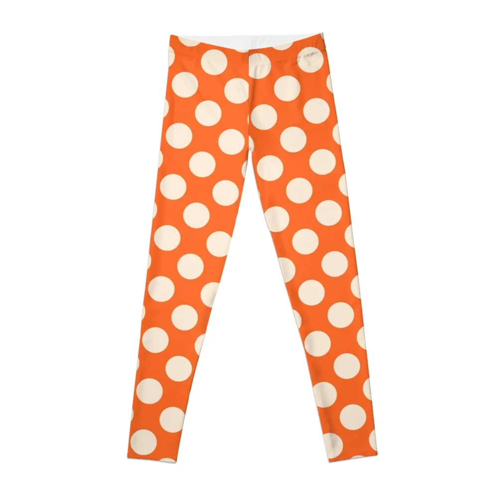 

Orange Cream Polka Dot Pattern Print Leggings sport pants Fitness's gym clothes fitness set gym Womens Leggings