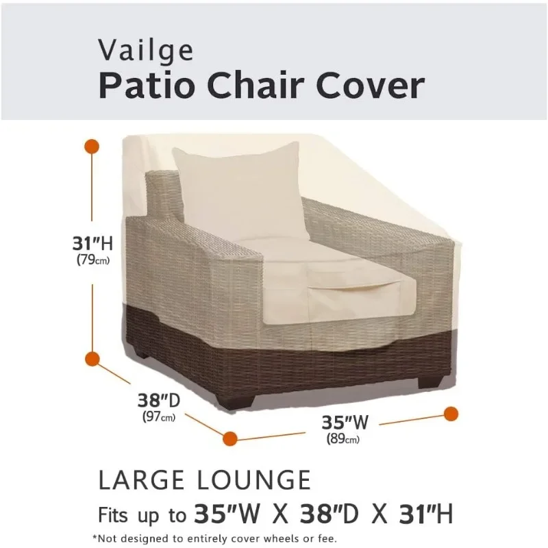 Patio Chair Covers, Lounge Deep Seat Cover, Heavy Duty and Waterproof Outdoor Lawn Patio Furniture Covers