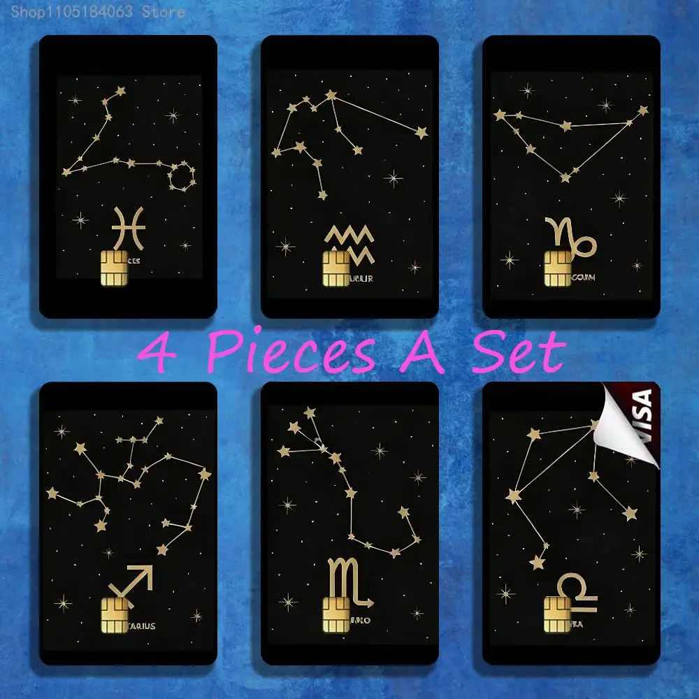 

12 Constellations Desgin Stickers Credit Visa Debit Bank Charge Card Bus Metro Waterproof Sticker Decal Decoration
