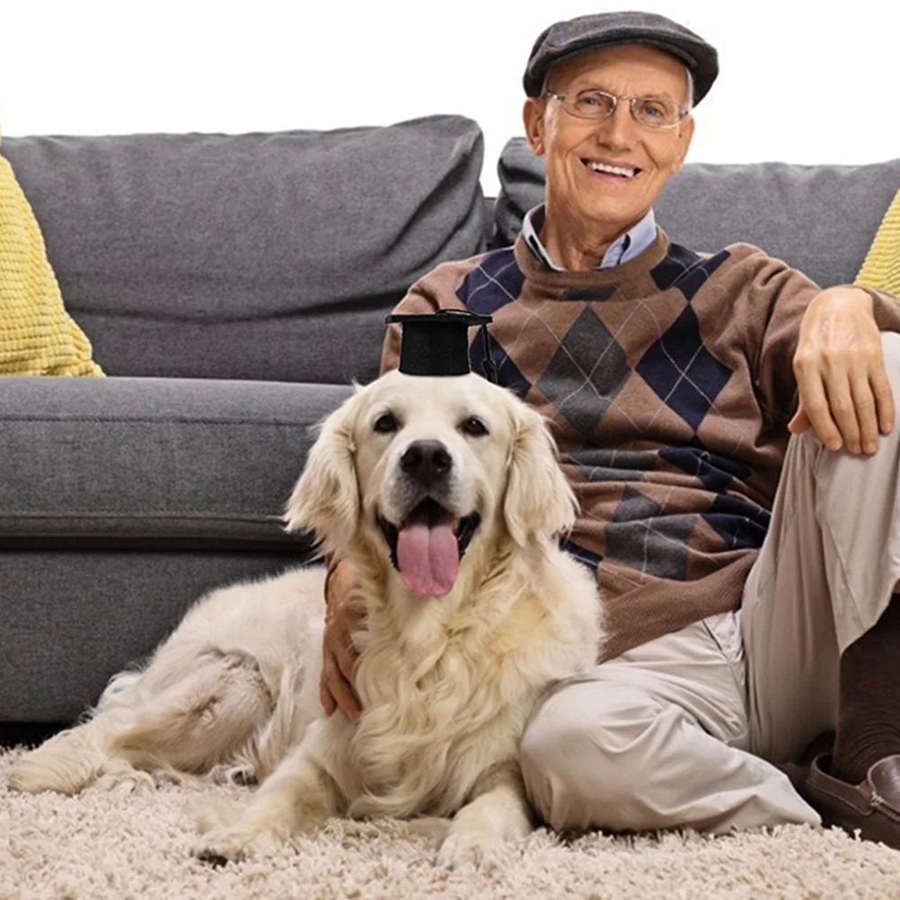 

2Pcs Pet Graduation Hat Set Felt Cloth Comfortable Small Pet Bow Tie Caps Adjustable for Hamster Guinea Pig Rat Sugar Glider