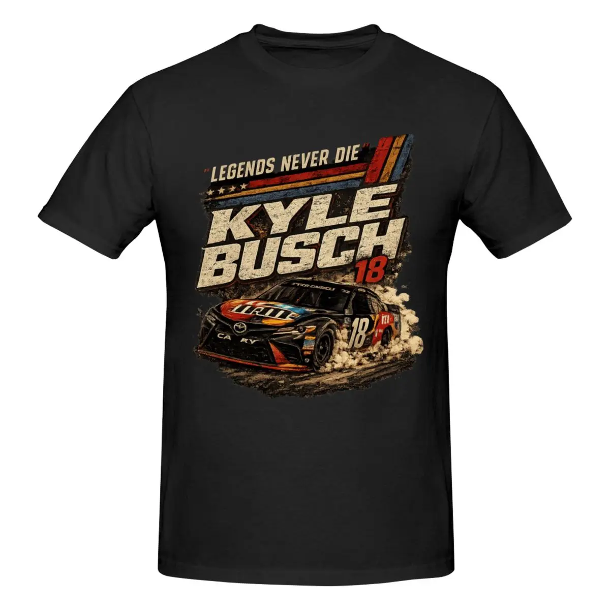 Kyle Busch 18 Racing Rowdy RIP Fun T Shirts Graphic Y2K Gifts O-neck Men Women T-Shirt Tops