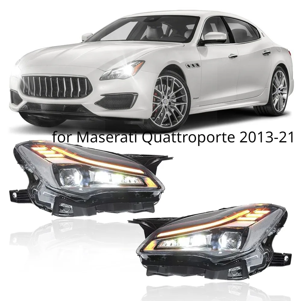 2PC Car Lamp LED Headlights For Maserati Quattroporte 2013-21 Upgrade New Full LED Front Lights Assembly Plug And Play Headlamps