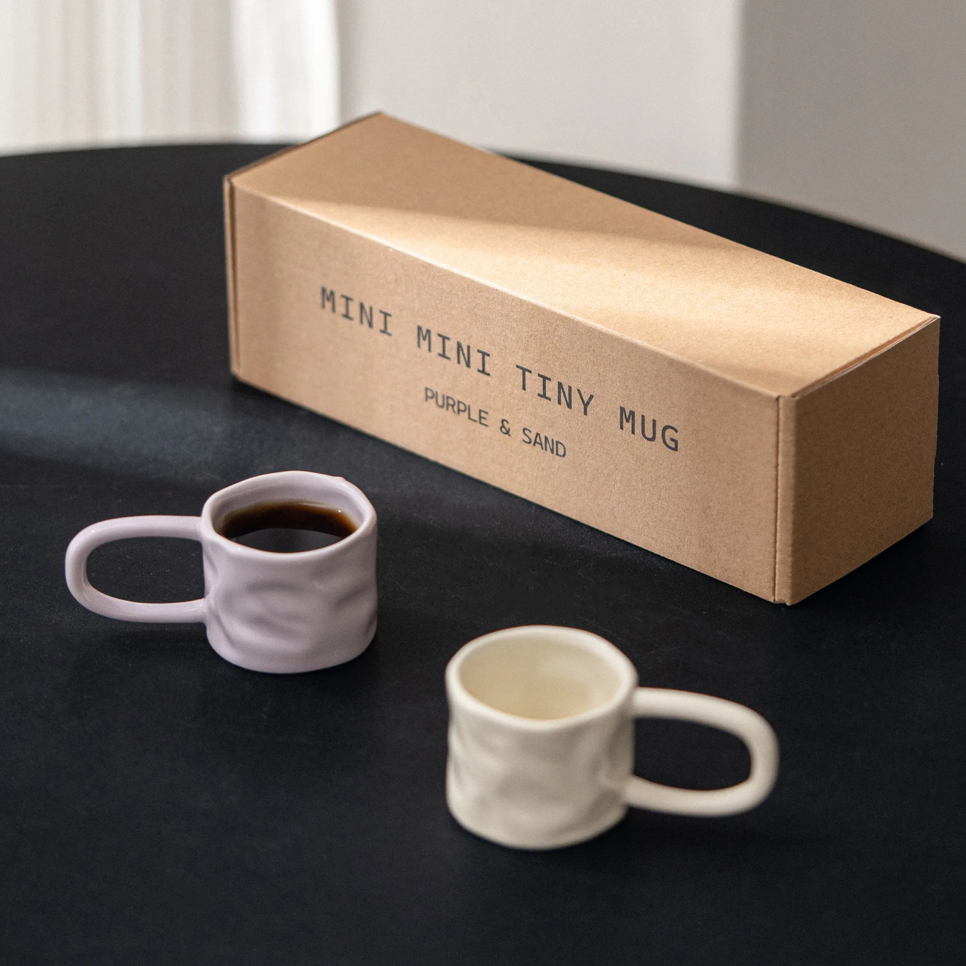 2pcs/Small Solid Color Irregular Concentrated Coffee Cup Personalized Ceramic Coffee Cup Set 50ml Small Teacup Ceramic Mug