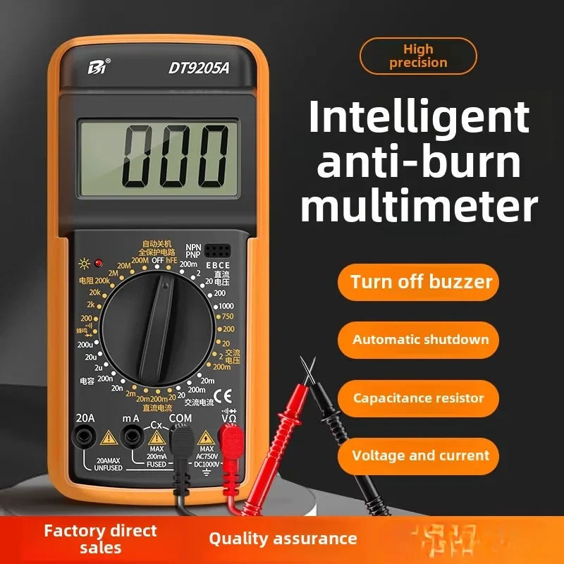 

High Precision Smart Multimeter Electrical Tool Set with Overheat Protection DT9205A