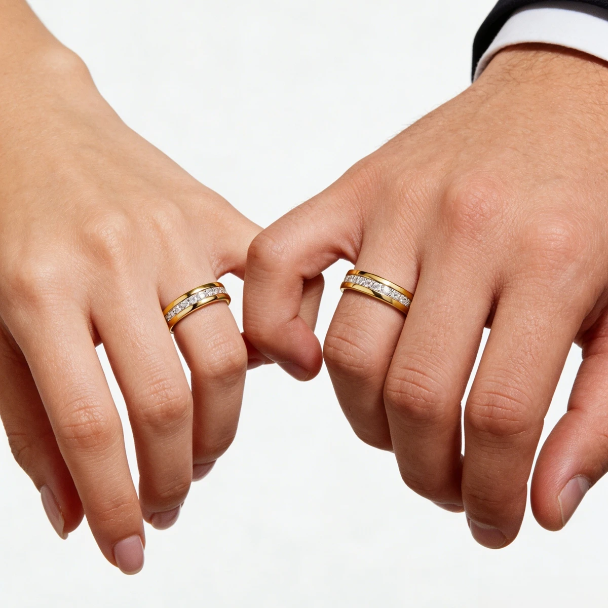 Einfacher 925er Silber-Zertifizierter Moissanit-Hochzeitsring für Männer, Romantische Verlobungsringe für Paare, Damenschmuck – Detail 5