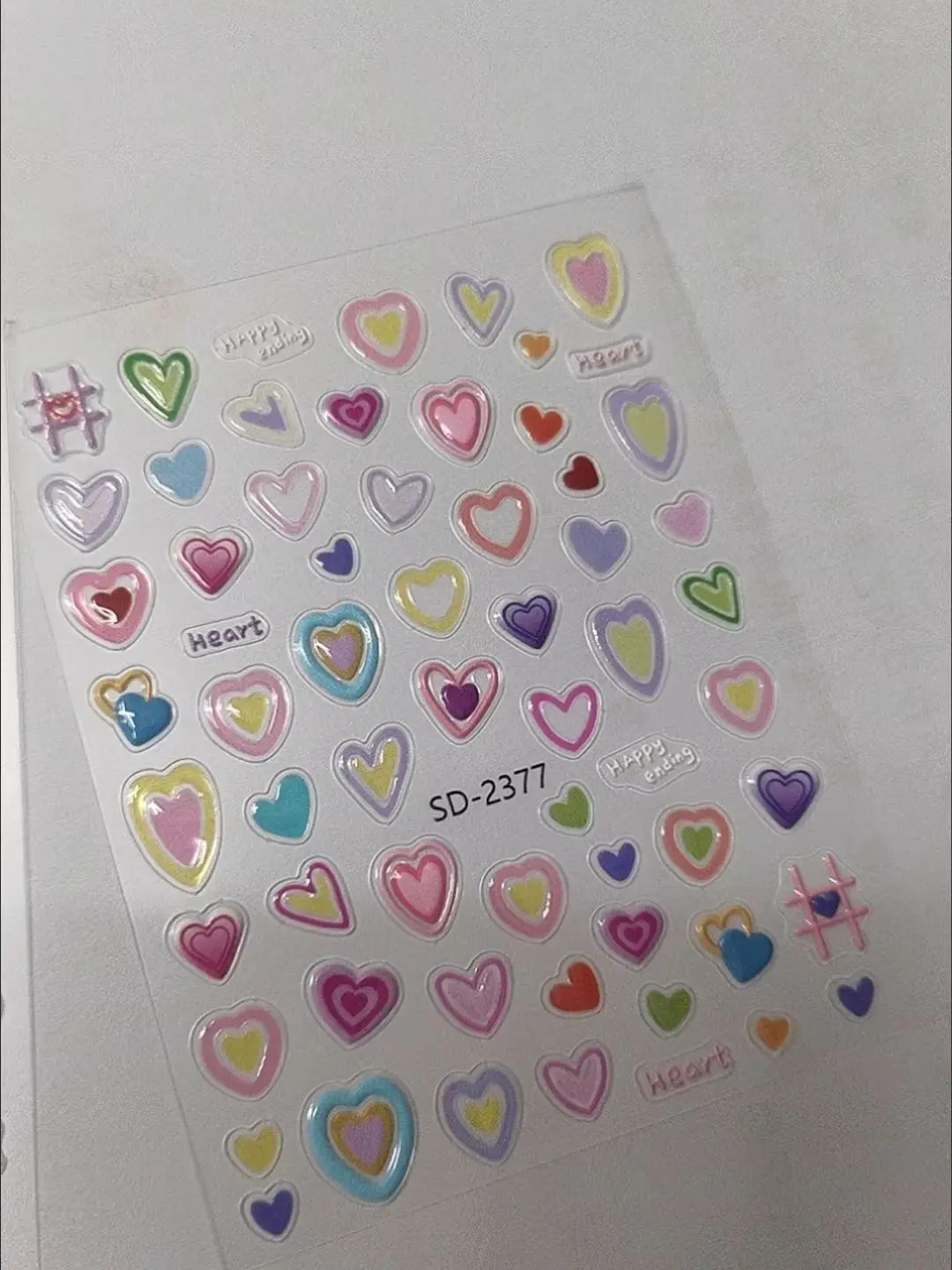 Colorful Girl Heart Dopamine Jelly Stickers 3D Pink Love Heart DIY Cute Stationery Decor Stickers