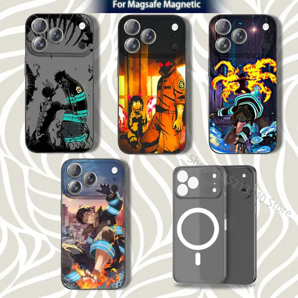 

S-Shinra K-KusakabeS FireS Phone Case For iPhone 16,14,11,17,13,15,12,Air,Plus,Pro,Max,E,Mini Frosted for MagSafe Magnetic Grey
