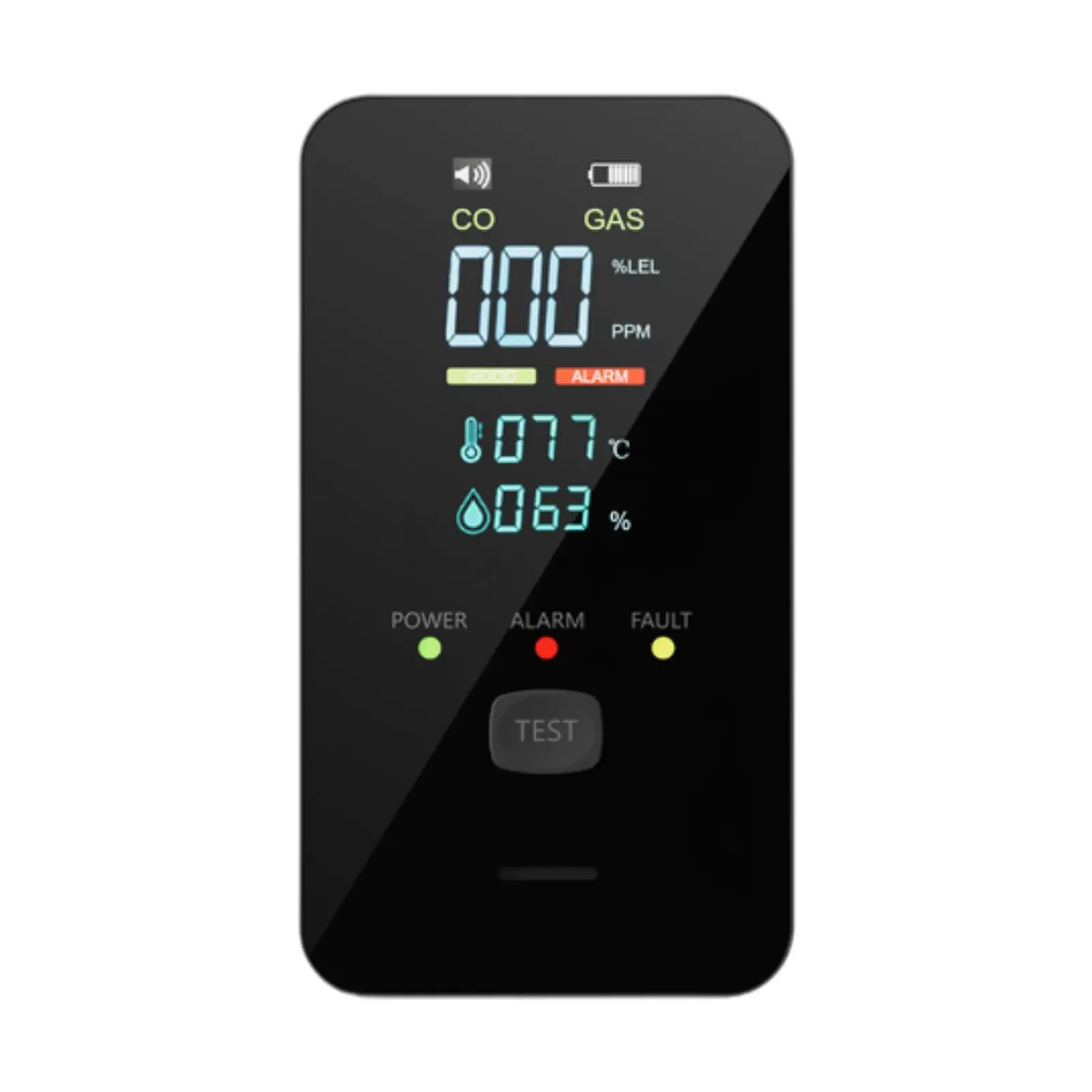 CO Detector Gas Alarm Professional Plug and in Warning CH4 CO Temperature Humidity for School Office Household