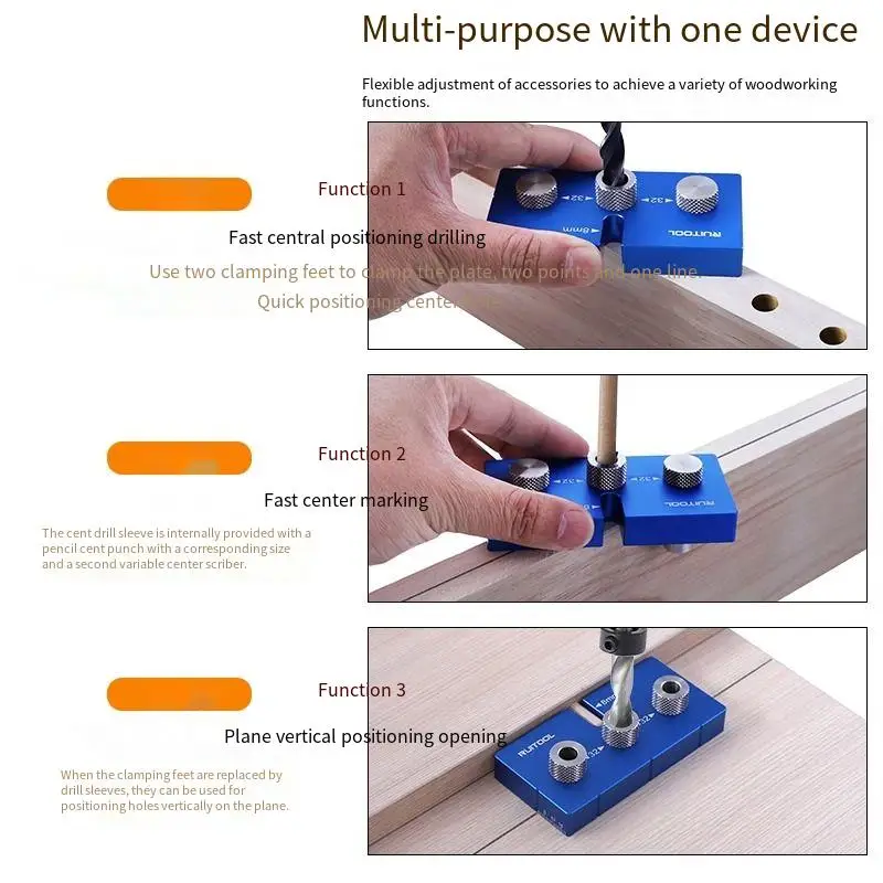 Woodworking Punching Locator Plate Vertical Punching Assistant Twist Drill High-speed Steel Drill Wood Tip Puncher