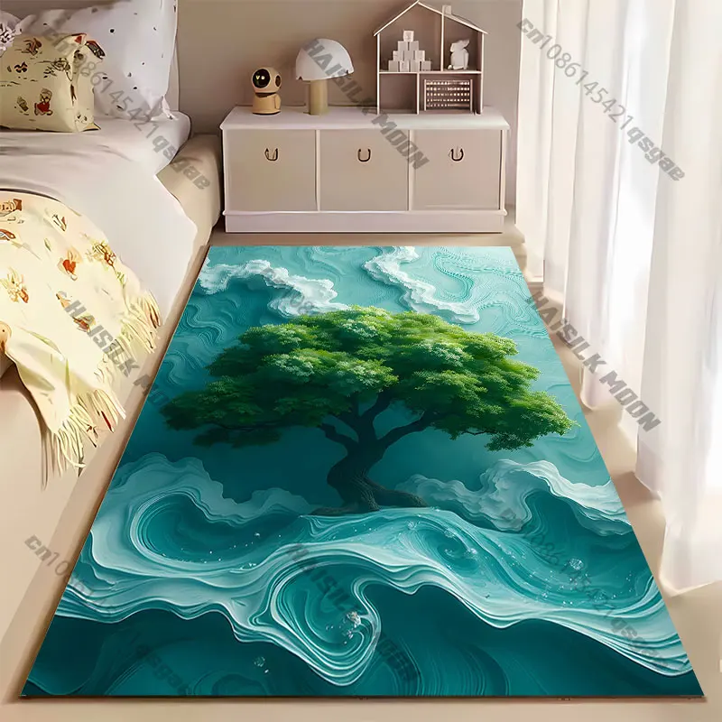 Nature tranquility surreal artistic scene carpet Yoga living room room decor children's crawling mat doormat area rug