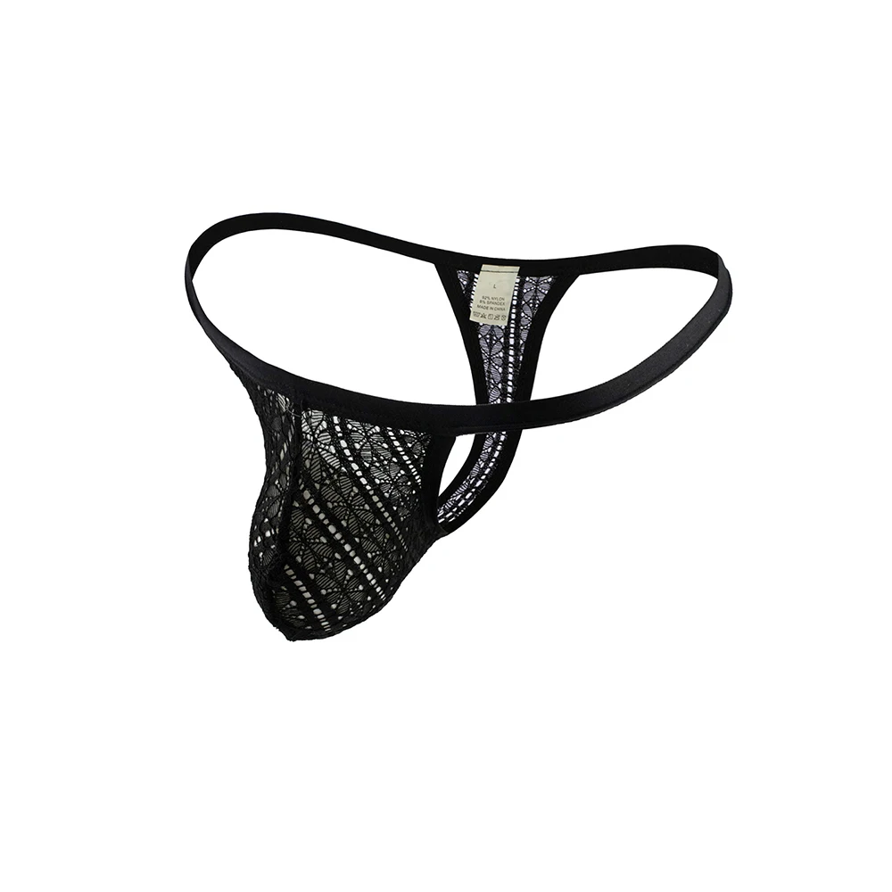 

Mesh See-Through Mens G-String Pouch Briefs Sexy Underwear T-Back Thong V-String Buttocks Hollow Breathable Underpants