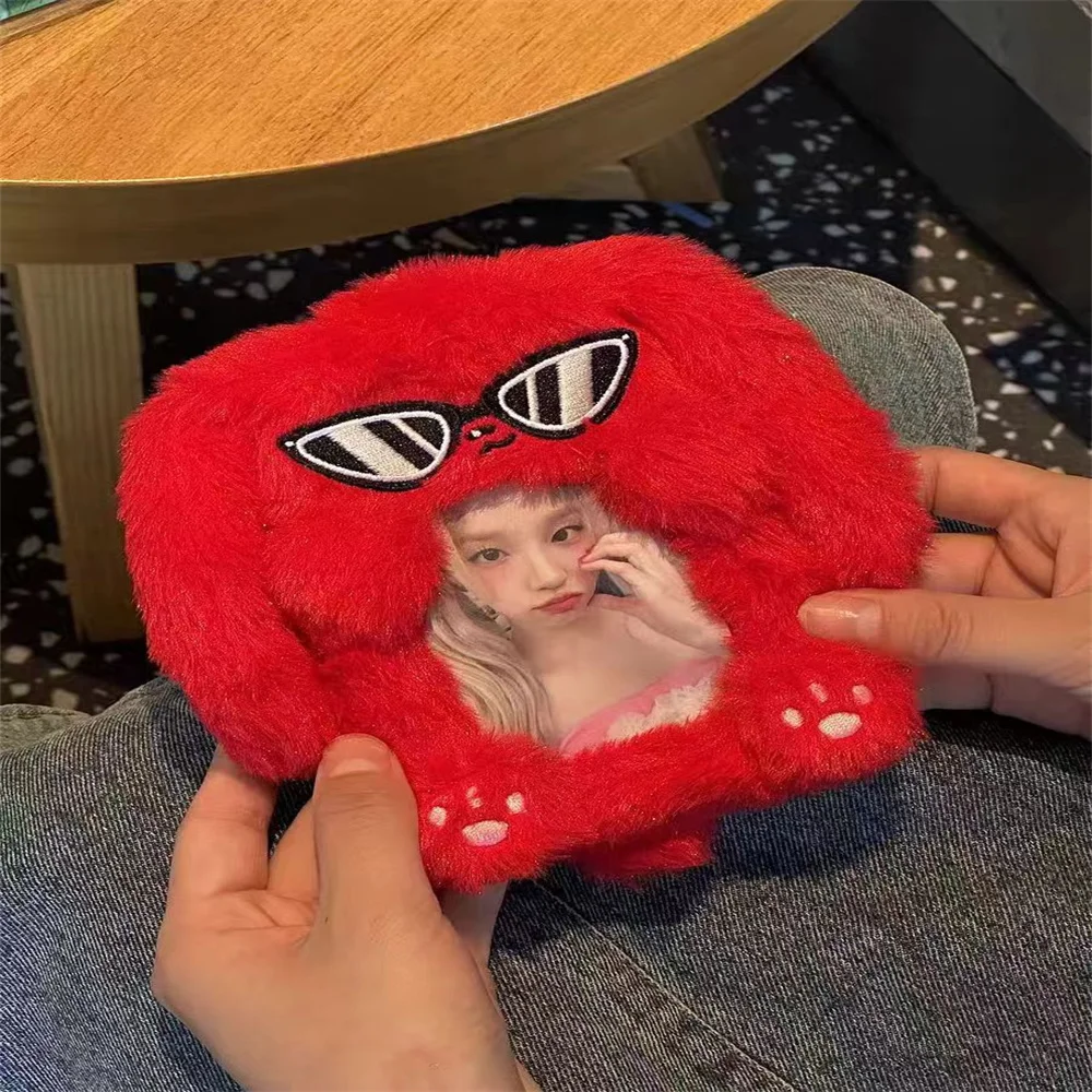 Kpop Popular Singer Songyuqi Red Rabbit Plush Card Holder Postcard Collect Cartoon Card Sleeve Photo Show Gift Fans Collection