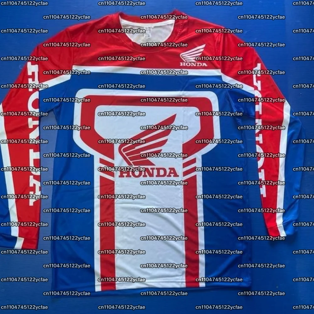 

Рубашка с длинным рукавом Honda для мотокросса 2025, мужская и женская свободная дышащая спортивная рубашка, летняя быстросохнущая 3D модная повседневная рубашка