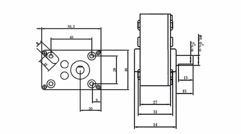 Motor Gearbox 5840 All Metal Gear High Torque Low Speed DC Motor Worm Gear Reducer Gift M3 Fixing Screw Turbine Gearbox