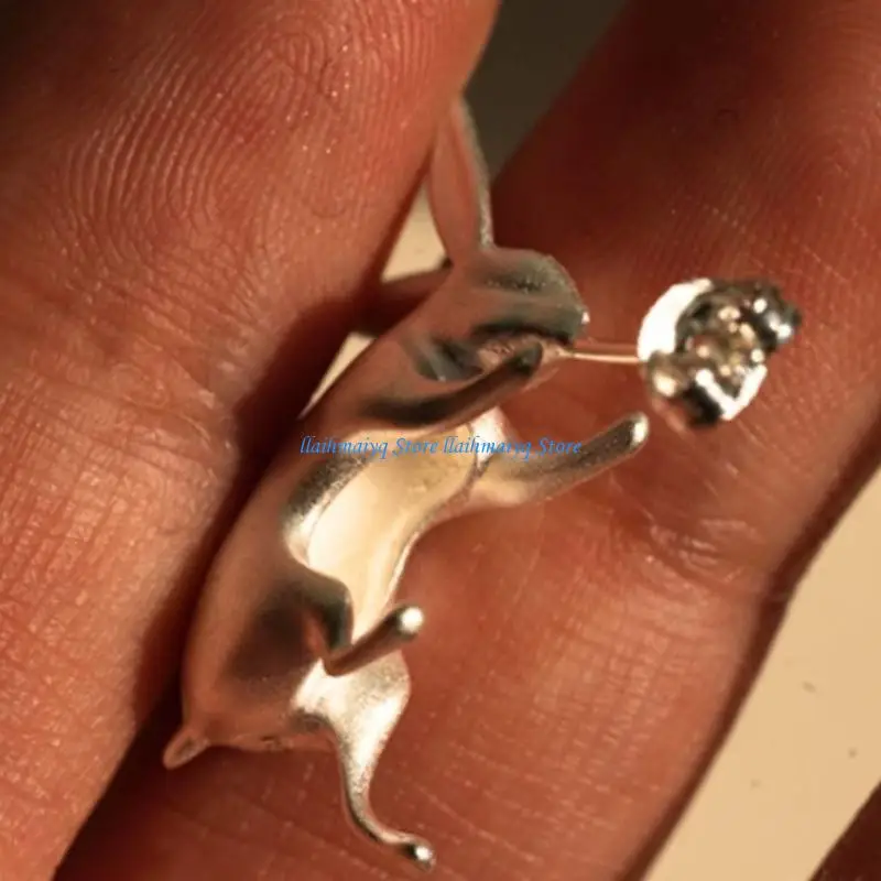 573B Adorable Rabbit Shaped Earrings Fashion Animal Shaped Accessories Handmade Jewelry For Daily Wear Party