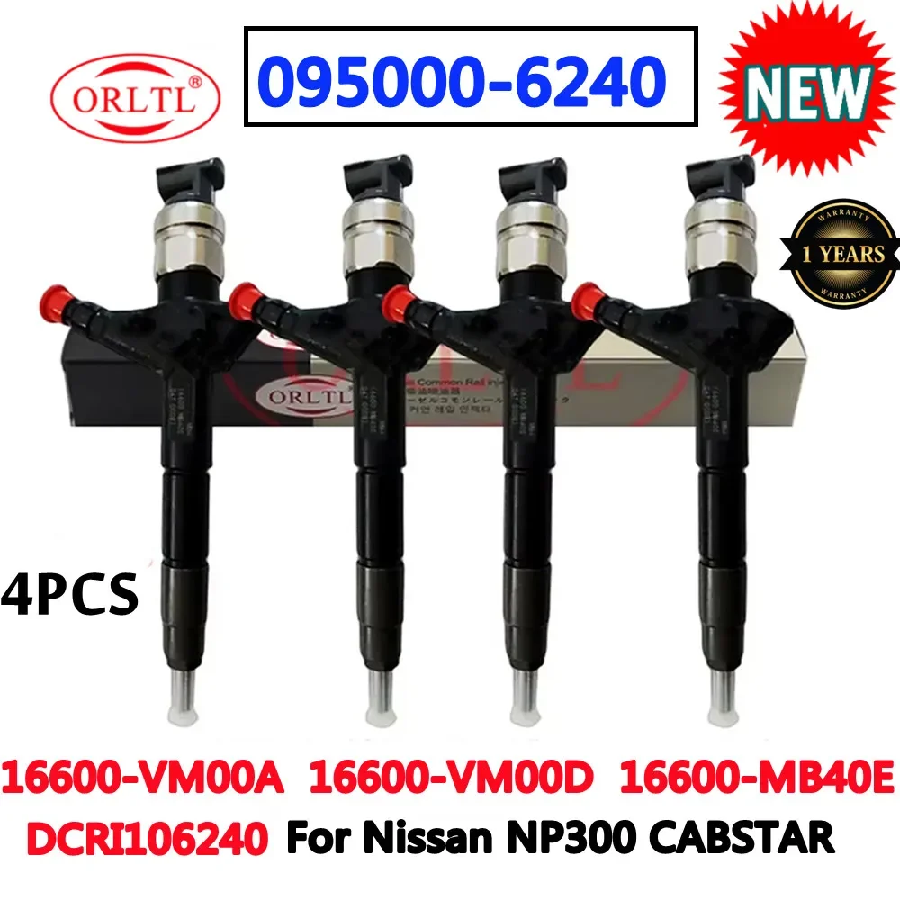 4 Inyectores de Combustible Originales 16600-MB40E 095000-6240 16600-VM00A 16600-VM00 DCRI106240 095000-6240 para Nissan NP300 CABSTAR