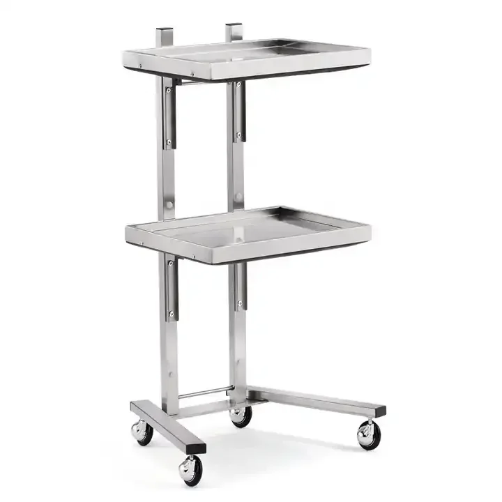 Professional Modern Stainless Steel Salon Furniture Hair Extension Storage Folding Tray Trolley Steering Wheel Hotel Bathroom