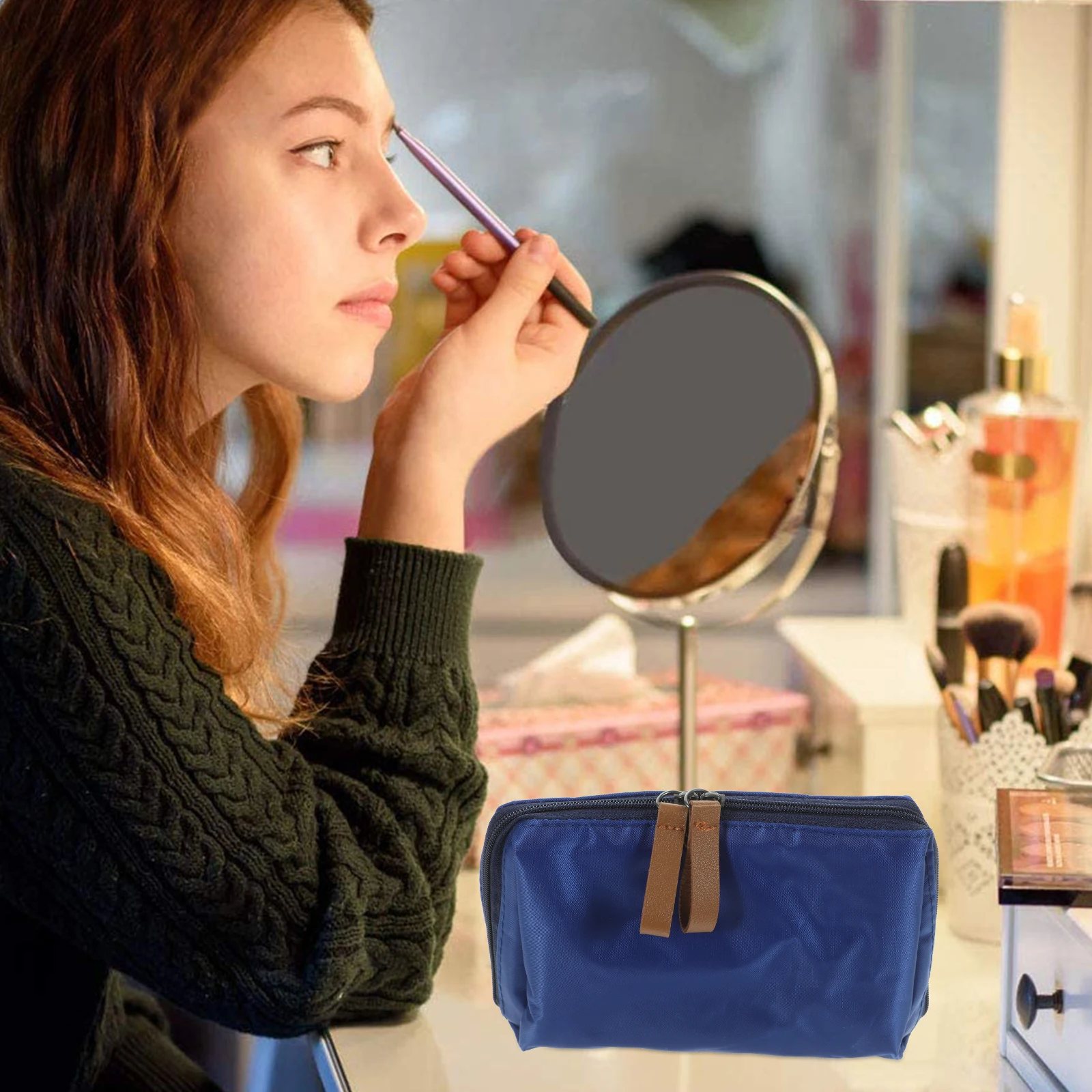 

Makeup Brush Storage Bag Travel Organizer Zipper Pouches Toiletry Bags Zipper Pouches Portable Outdoor Use