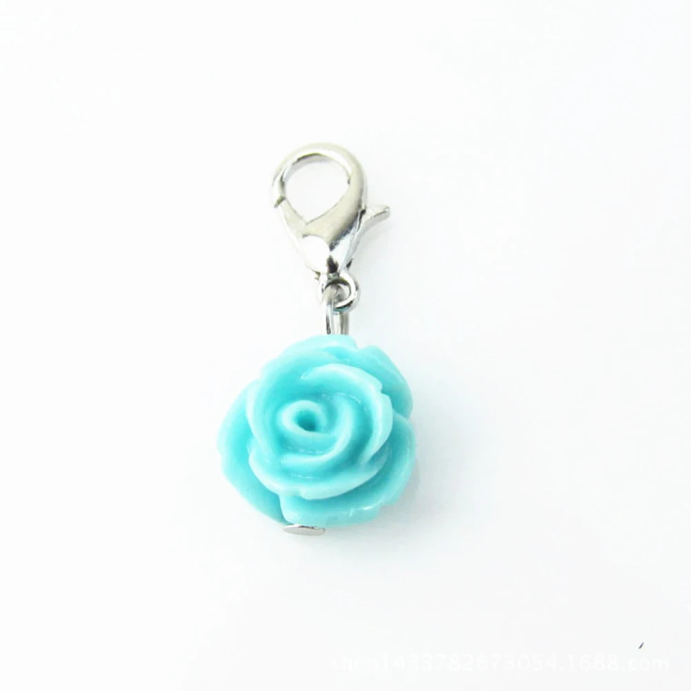 

20 Pcs Rose Flower Pendants Colorful Necklace Making Supplies Jewelry Charms Bracelet Accessories Lobster Clasp DIY Gifts