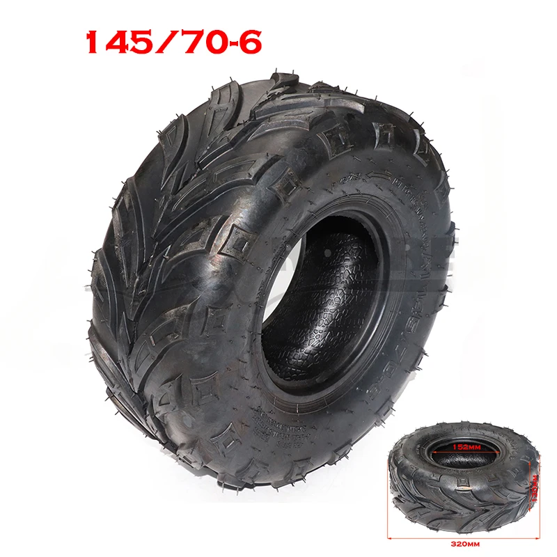 

145/70-6 Tubeless Tire 6 Inch ATV Tyre for Four Wheel Vehicle 50cc 70cc 110cc Small Front or Rear Wheels