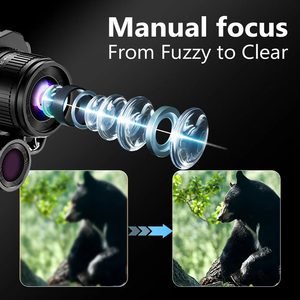 Z9005 Infrared Monoculars Night Vision for Hunting Professional Tactical Telescope 40MP 4K HD 8X Zoom Digital Camera 600M