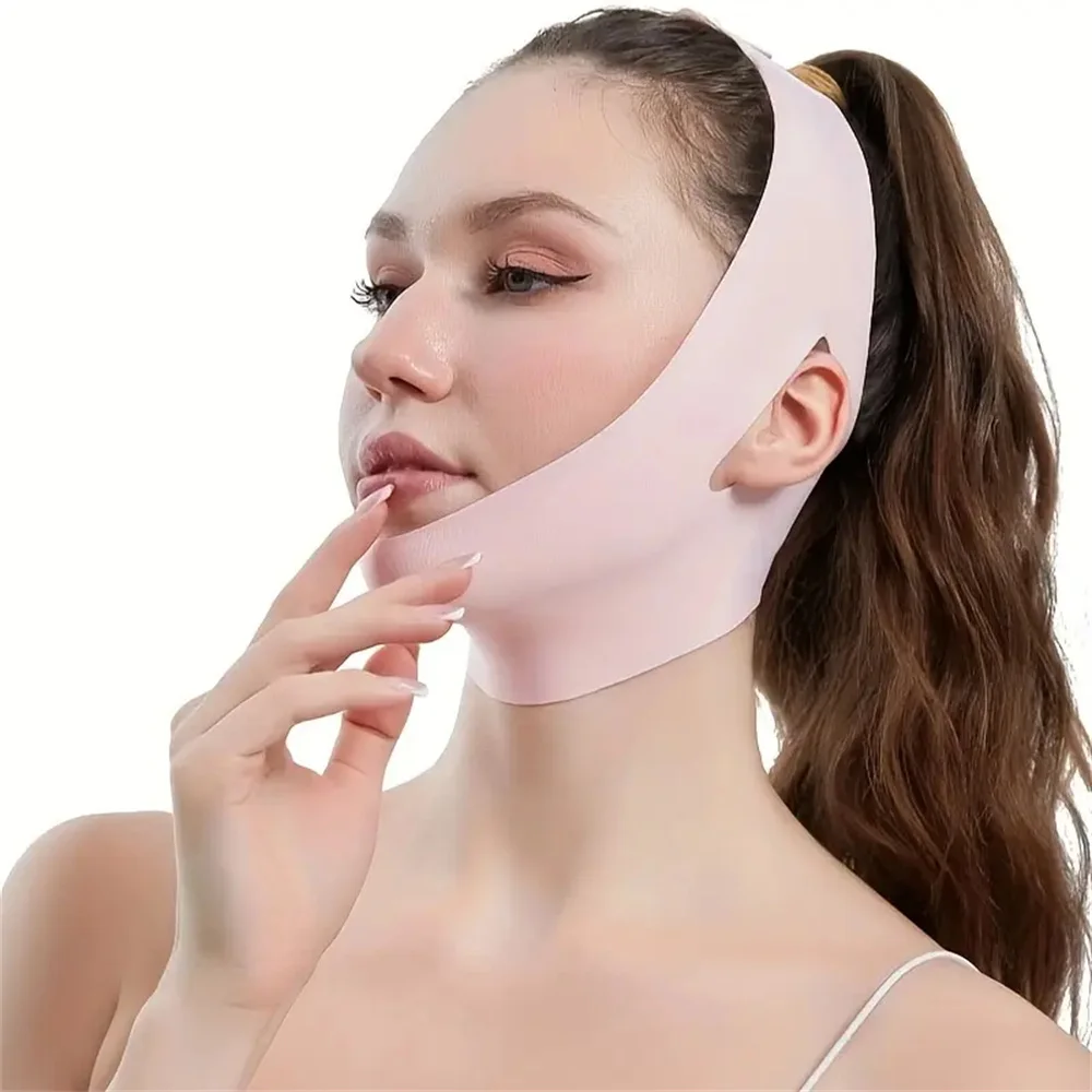 Vendaje de Estiramiento facial en forma de V, máscara de línea en V, medicina deportiva, correa de ajuste de mejillas y barbilla, cinturón de belleza de contorno más delgado para mujeres