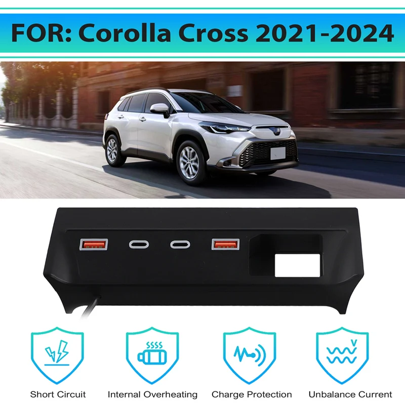 

USB Type-C адаптер-разветвитель Z0C-hCar с быстрой зарядкой и функцией HUB-док-станции для Toyota Corolla Cross