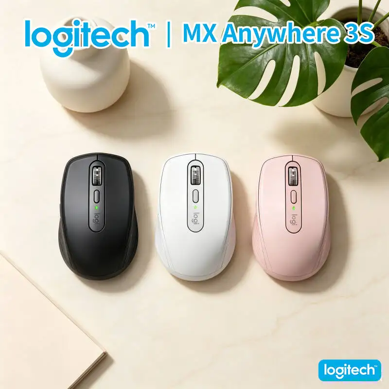 Wireless MX Anywhere 3S - Darkfield 8K DPI, 3-Device Sync, Silent Click, Great for Daily Inventory & Office Use