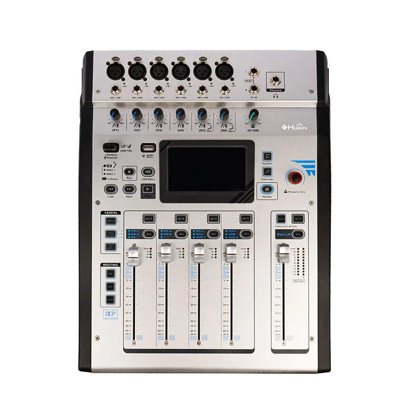 China 10 Channels Professional Live Audio Console Digital Mixer Mixing Console with Screen