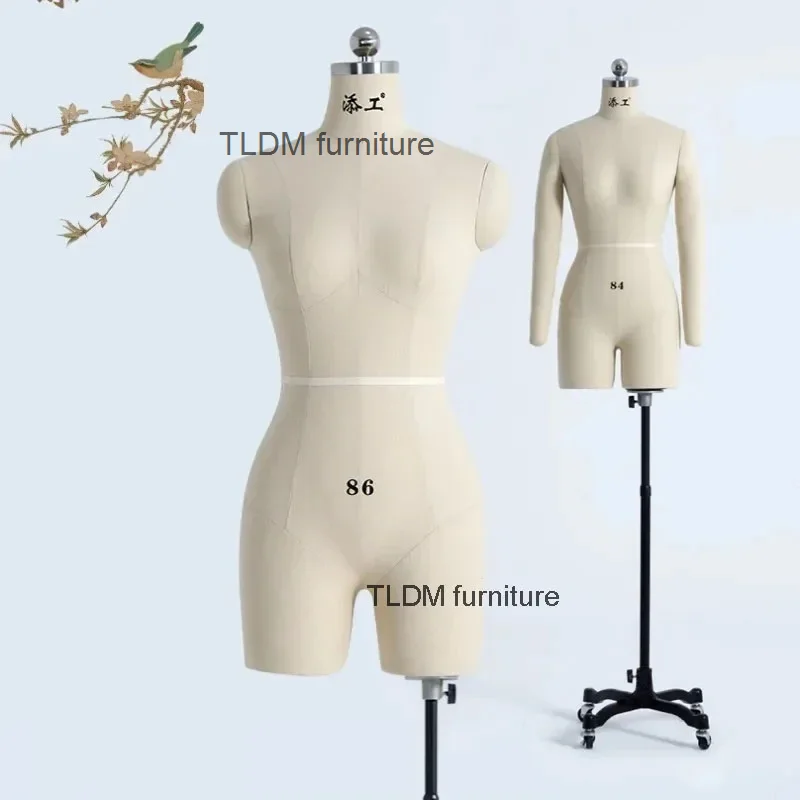 Standard Sewing Linen Cover Boby Female Mannequins for Clothing Design Bust Tailor Mannequin Dress Display Stand Can Pin Zn