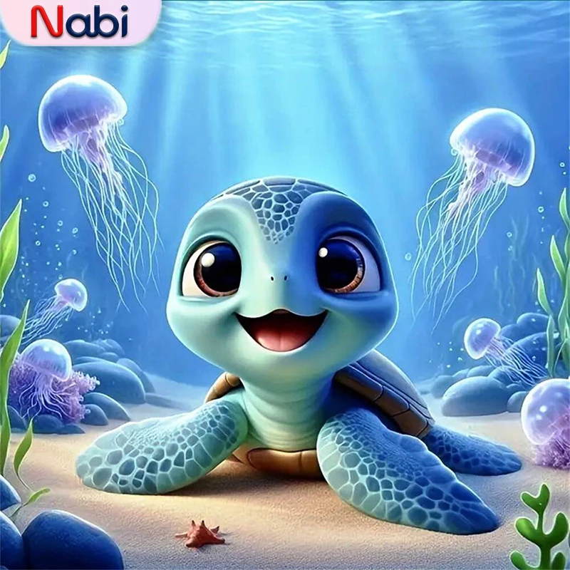 

Nabi DIY Черепаха Алмазная картина Животный узор для Nabis Beginners Медуза Алмазная мозаика Черепаха Декор для дома
