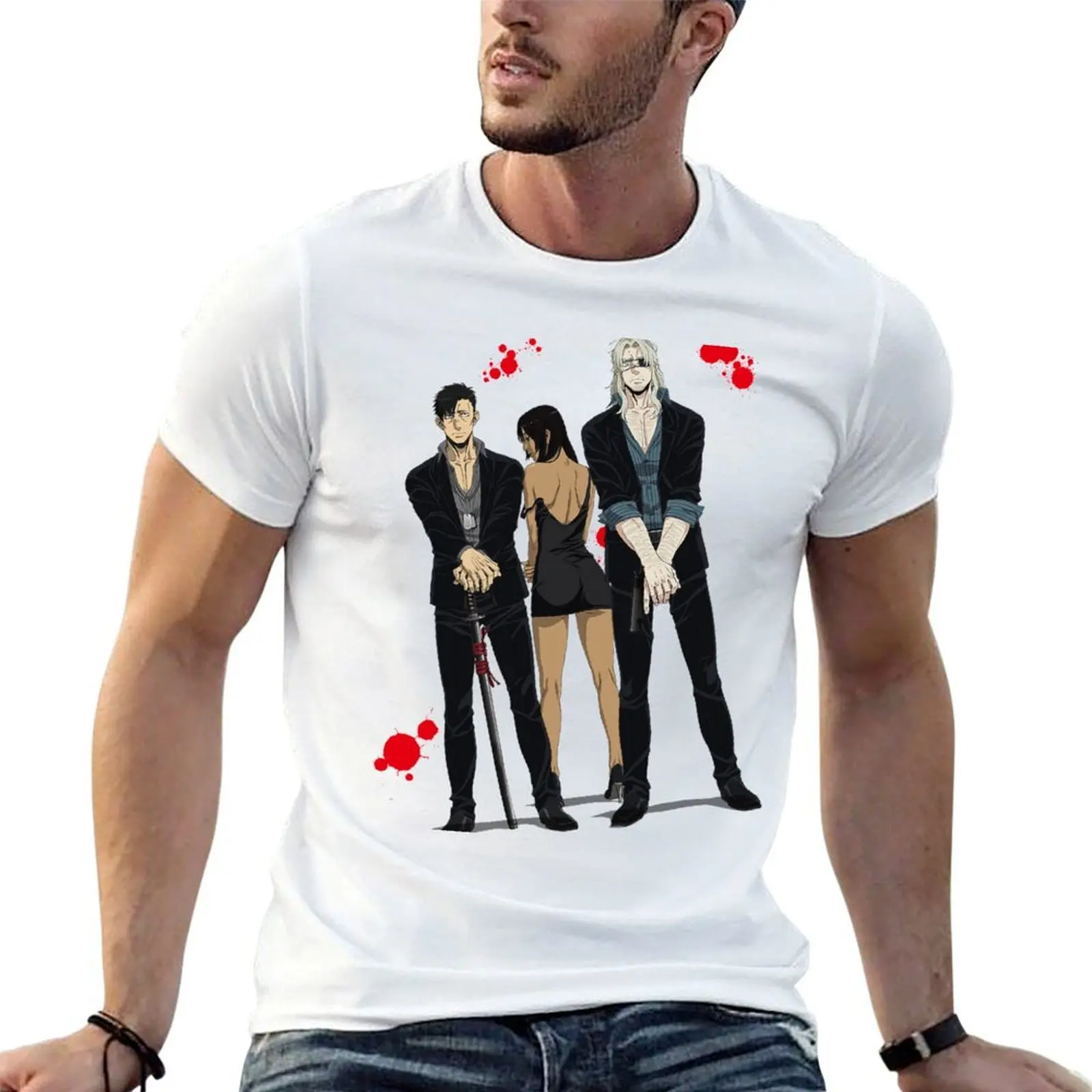 

Gangsta anime manga T-Shirt men t shirt cotton 100% anime t shirts for man man t shirt heavy cotton T-shirt