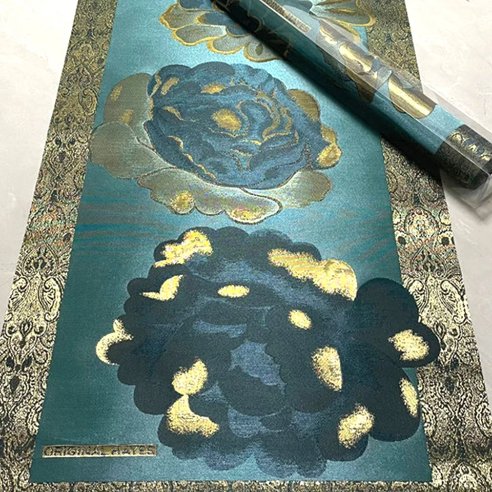 

African Wedding Gele & Ipele Set with 3D Flowers - Premium Jacob Hayes Style Headtie and Headwrap Fabric, 48x218cm TX-5-19