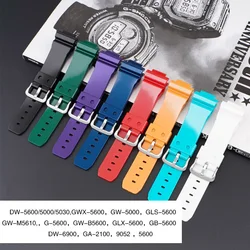 Resin Silicone Strap for Casio G-SHOCK GA-2100 DW-5600/5000/5030 DW-6900 GW-M5610 Men Women Glossy Colorful Watch Band Bracelet