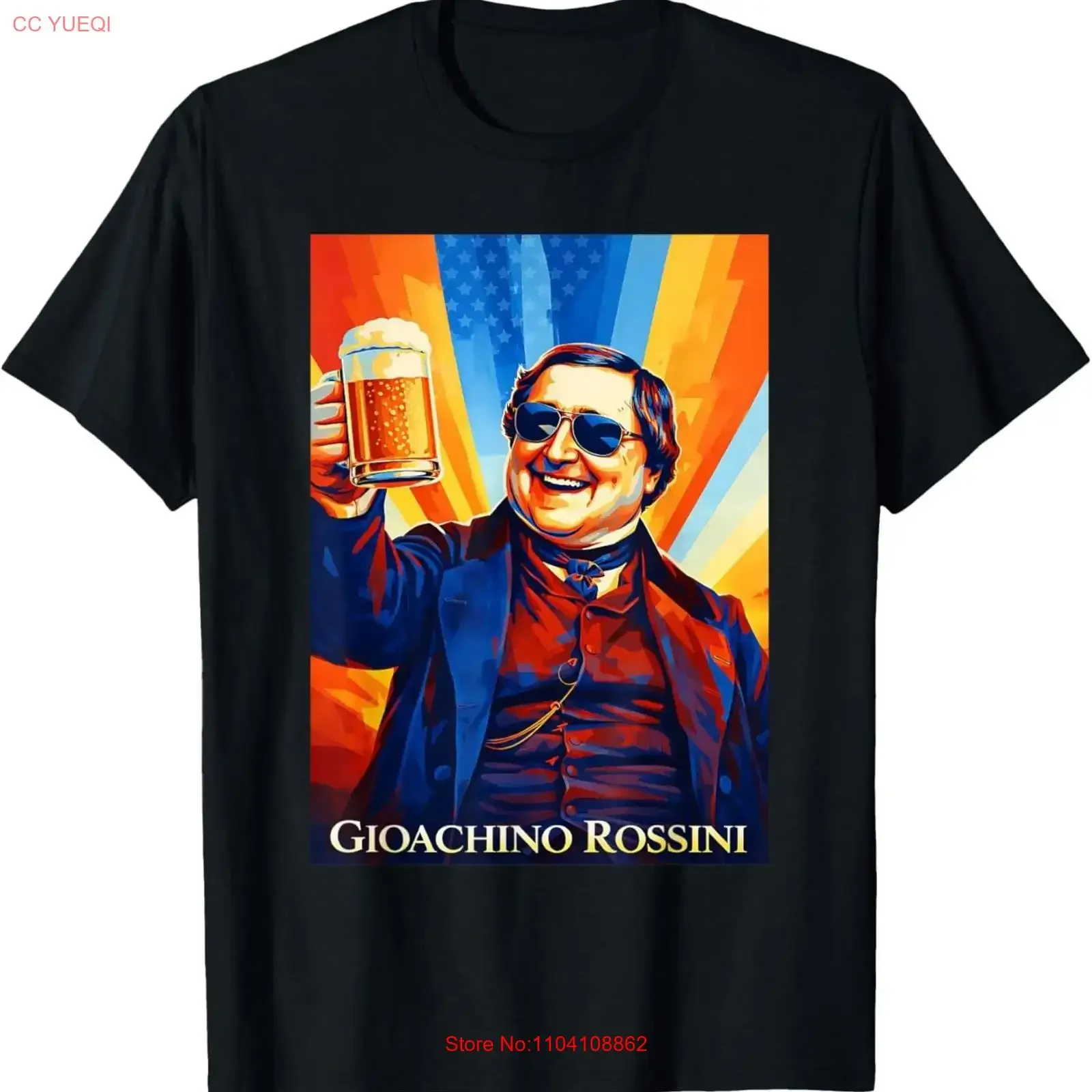 Gioachino Rossini Composer T Shirt vintage Washed homme fashion designer clothes Soft Slightly graphic Top For Everyday Wear