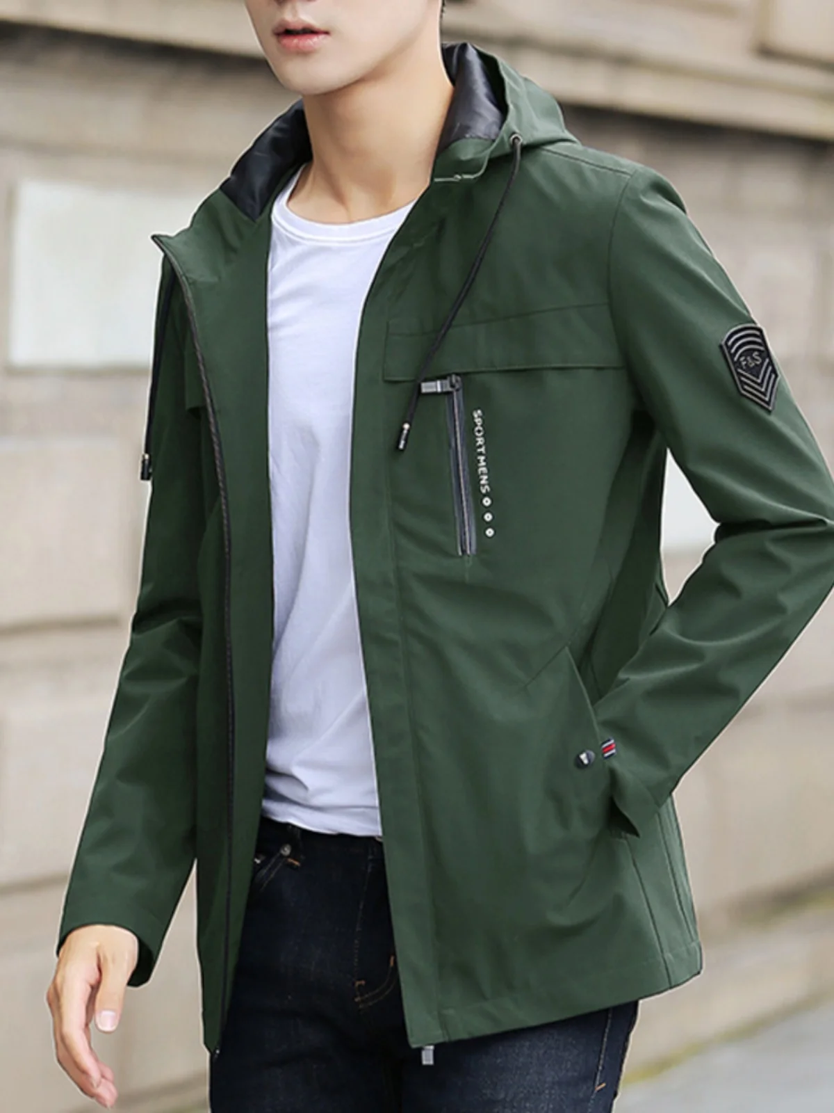 

Весенне-осенний мужской джет, легкий спортивный повседневный свободный дэт с капюшоном, ветрозащитная рабочая одежда, пальто на подкладке